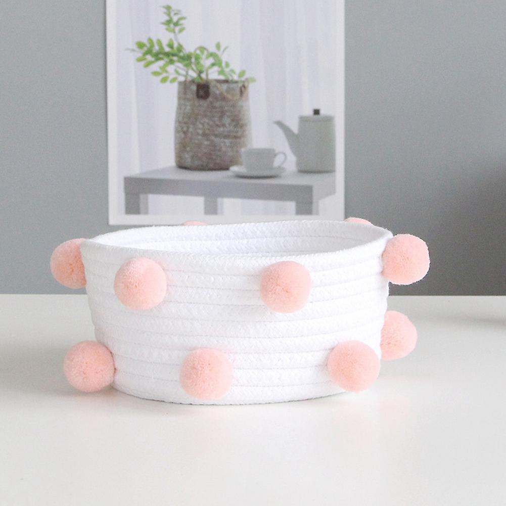 Sundries Storage Box Cotton Rope Woven Storage Baskets White and Grey