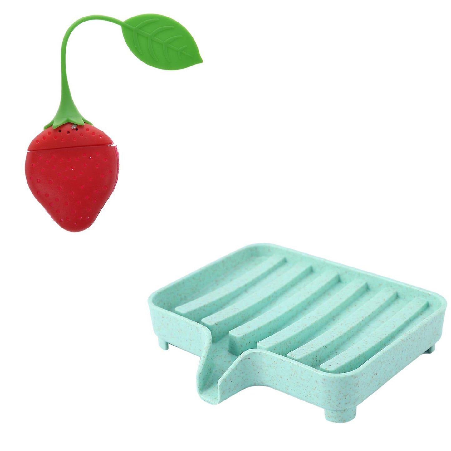 Sponge Holder Storage Rack Drain Soap Box Tray Soapbox Green