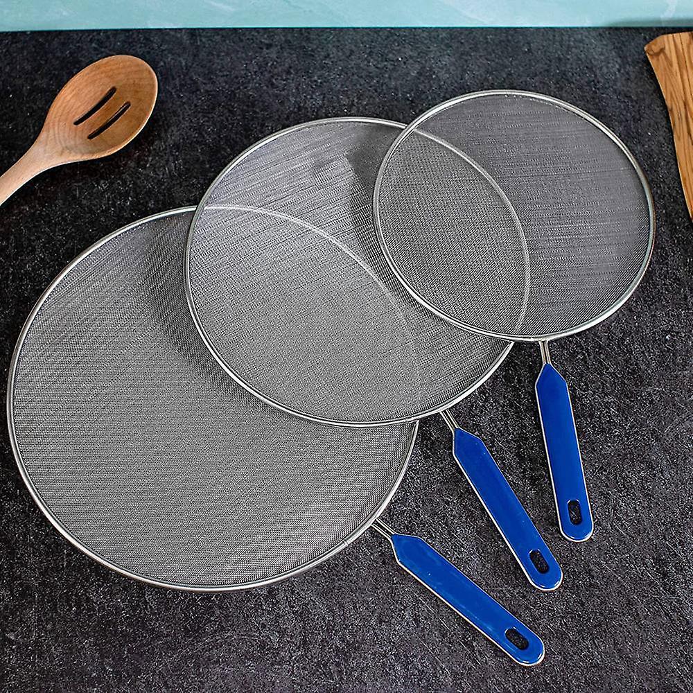 3 Pack Grease Splatter Screen for Frying Pan Cooking,stainless Steel
