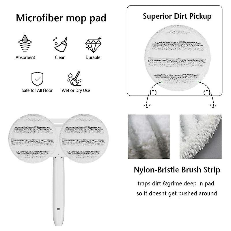 4pcs Electric Mop Pad for Gobot Floor Scrubber Pad for Hardwood Floor