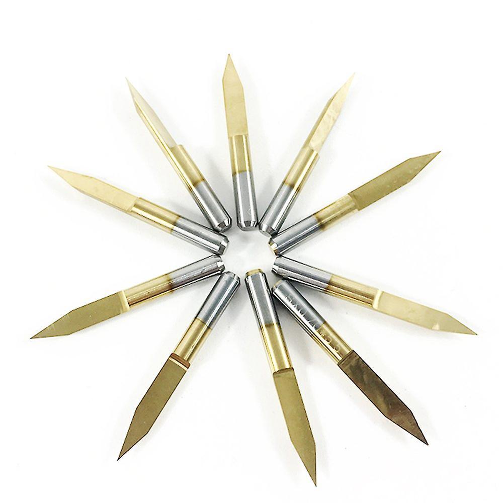 10pcs Tip Titanium Coated Flat Bottom Carbide Pcb Engraving Bits