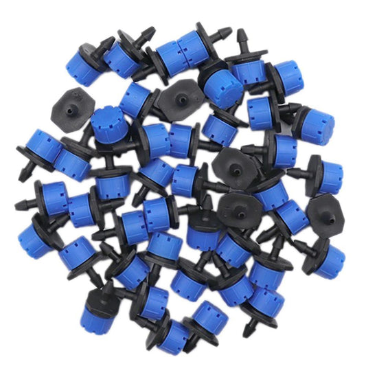 100 Pcs Adjustable Irrigation Drippers for Watering System - Blue