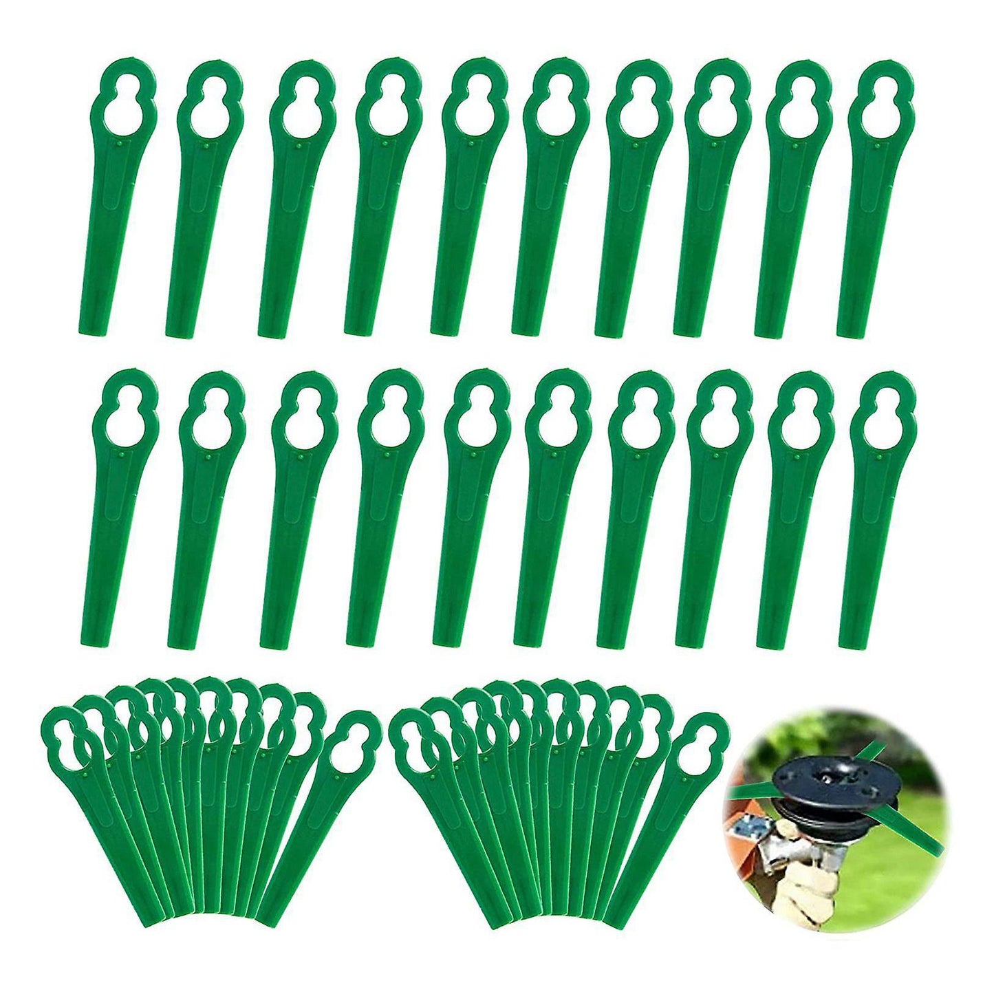 100 Pcs 8.3cm Plastic Grass Trimmer Blade Replacement Blades