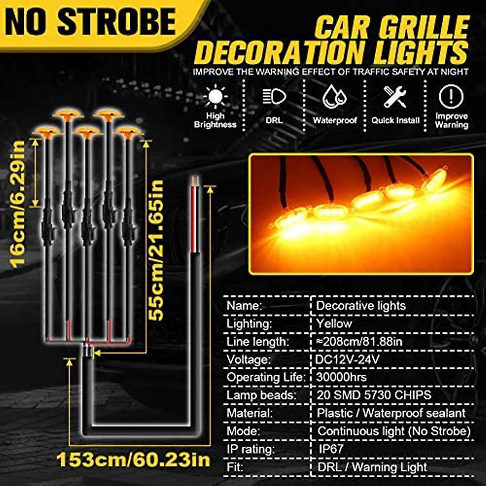 5pcs Car Front Bumper Led Grille Light for Suv Ford F-150 Raptor