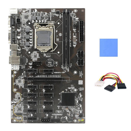 B250 Btc Mining Motherboard with Thermal Pad+cable for Btc Miner