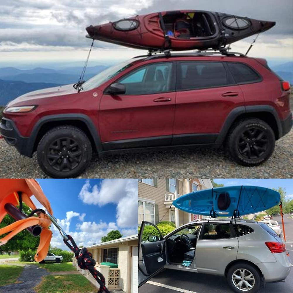 1/8 Inch Ratchet Tie Down Ropes for Kayak and Canoe Bow and Stern Tie