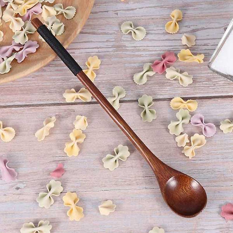 4 Pcs Wooden Spoons Teaspoon Ice Cream Spoon for Coffee Tea Jam Salts