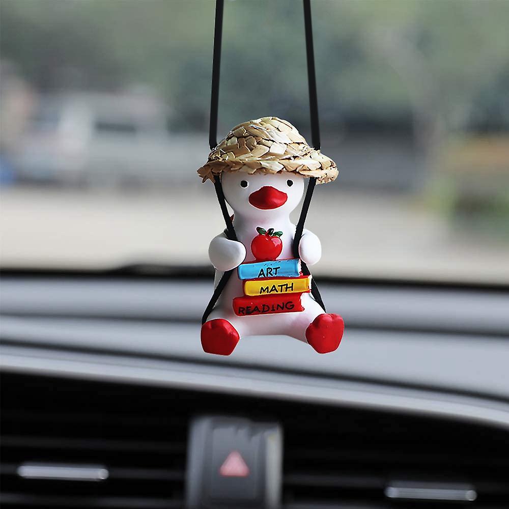 Duck Car Hanging Ornament Cute Duck Rear View Mirror Hanging Pendant