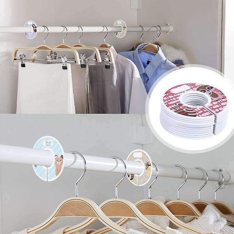 12pcs Round Flower Print Child Clothes Rack Size Dividers