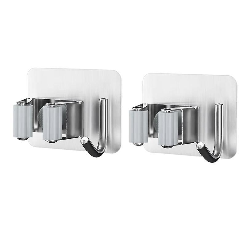 2 Pcs Mop Broom Holder Wall Mount, for Home, Kitchen, Garden