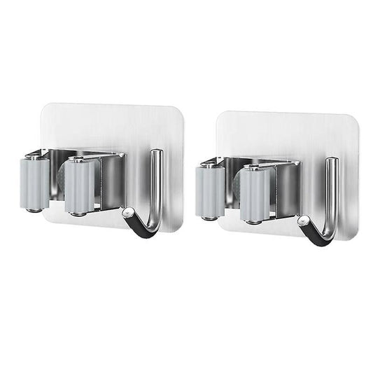 2 Pcs Mop Broom Holder Wall Mount, for Home, Kitchen, Garden