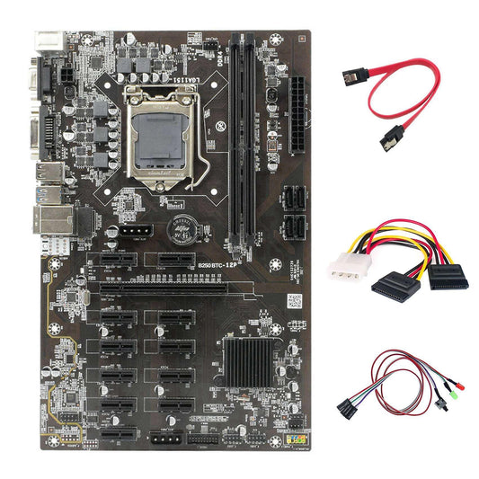 B250 Btc Motherboard with Switch Cable+4pin to Sata Cable+sata Cable