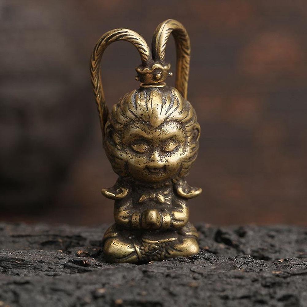 Copper Monkey King Figurine Sun Wukong Statue Fish Tank Ornaments