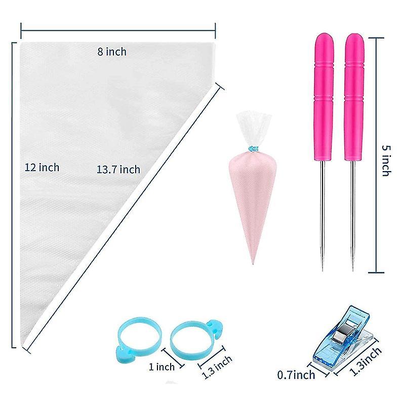 122pcs Tipless Piping Bags - 100pcs Disposable Pastry Bag for Cookies