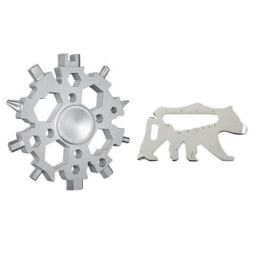 22-in-1 Snowflake Multitool with Multitool Card Wrench Gift for Men B