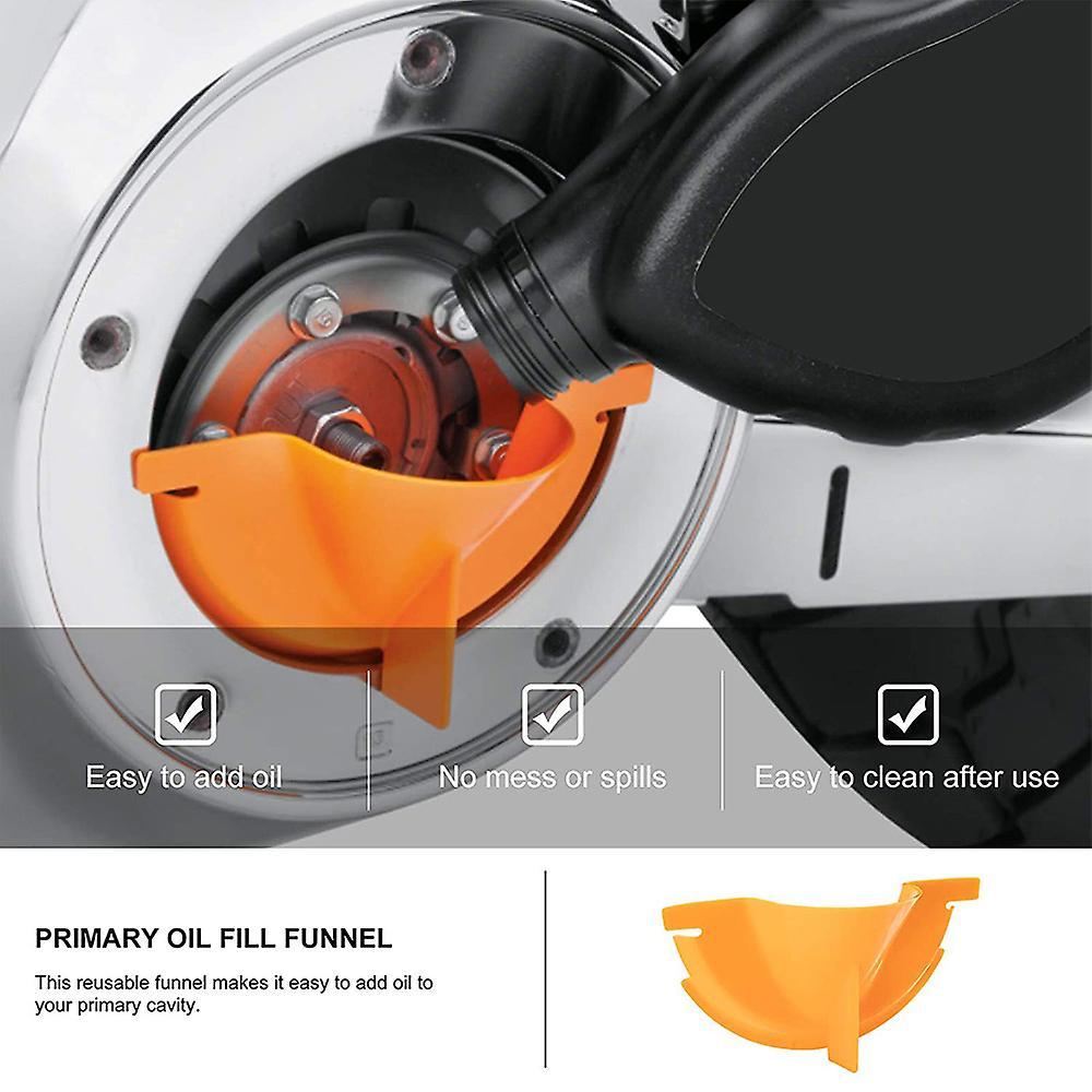 Oil Funnel Kit, 2pcs Motorcycle Crankcase Fill Funnel Compatible