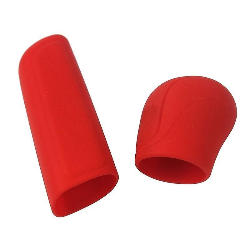 2pcs Car Hand Brake Case Silicone Gear Head Shift Knob Coverred