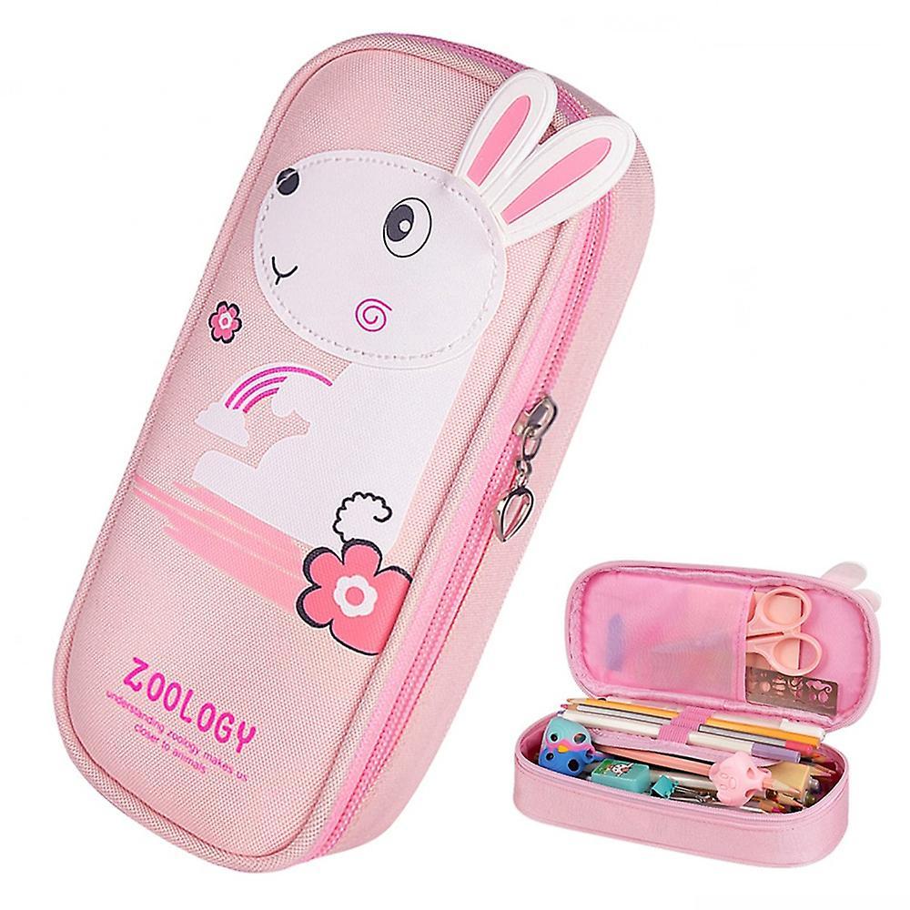 Pencil Case, Large Capacity Pen Case Pencil Bag with Zipper (pink)