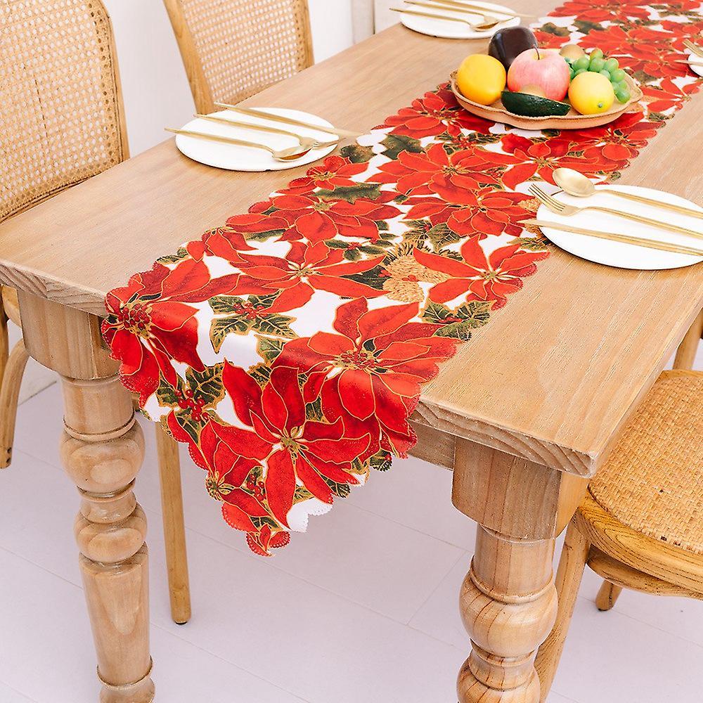 Christmas Table Runner - Machine Washable, for Parties &holidays, D