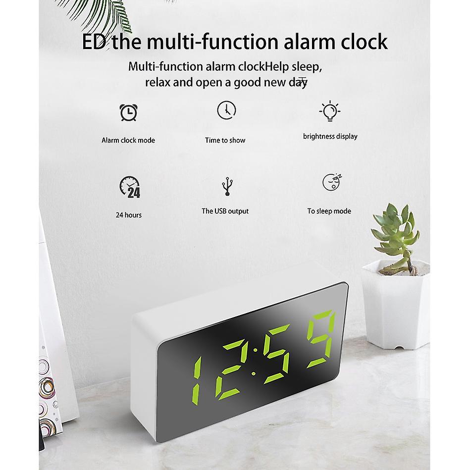 Mini Desk Alarm Clock Digital Travel Clocks for Home Decor,green
