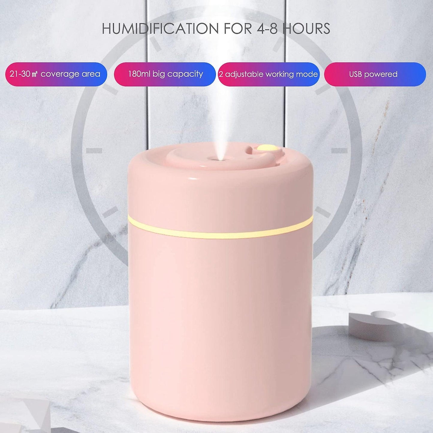 180ml Air Humidifier Aroma Diffuser Mist Auto Power Off /usb White