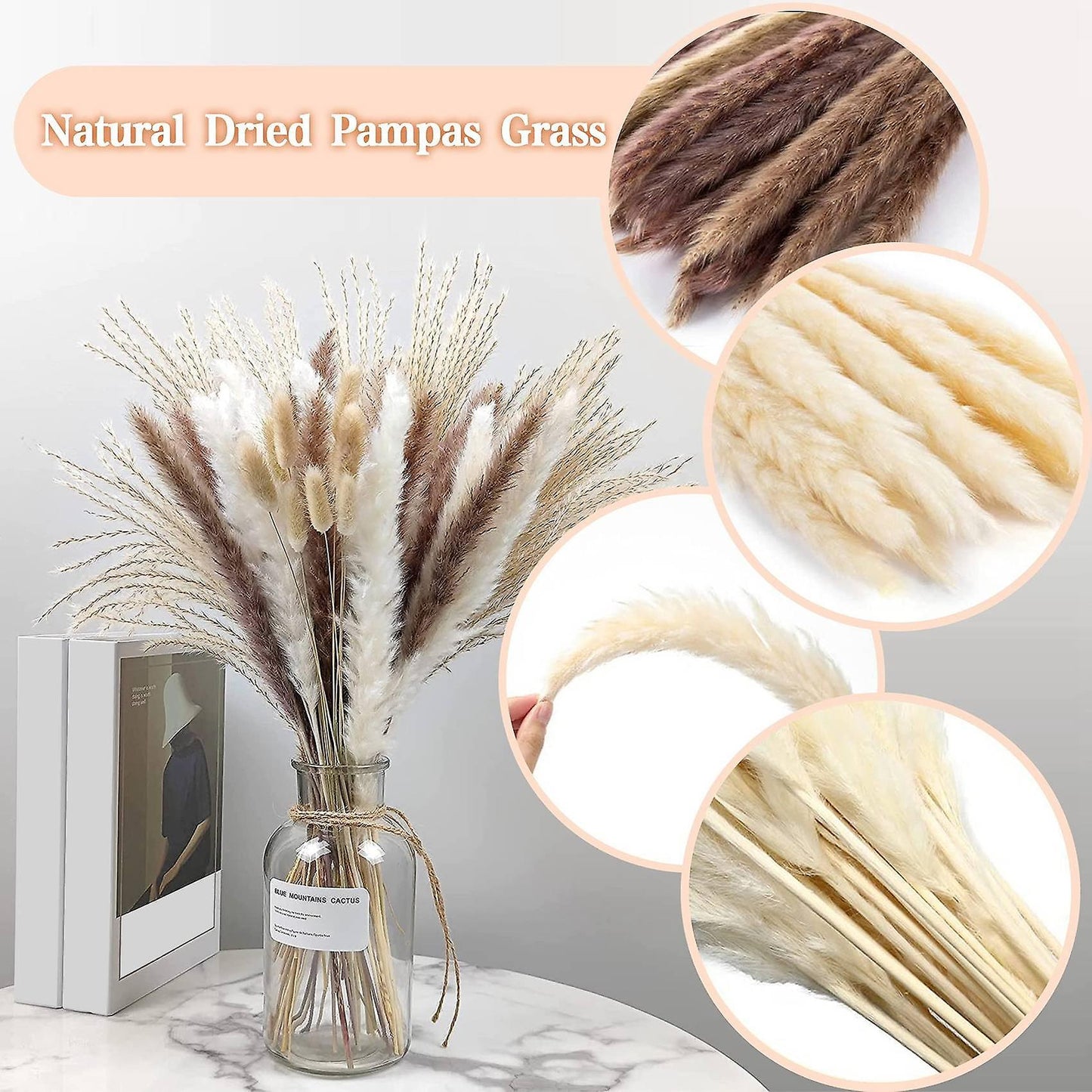 Dried Flowers Pampas Grass Decoration Bouquet for Table Home Decor