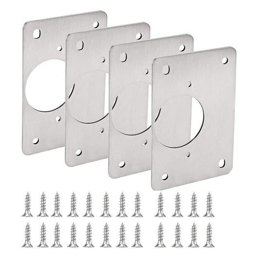 4pcs Hinge Repair Plate Stainless Steel Bracket Cabinet Hinge