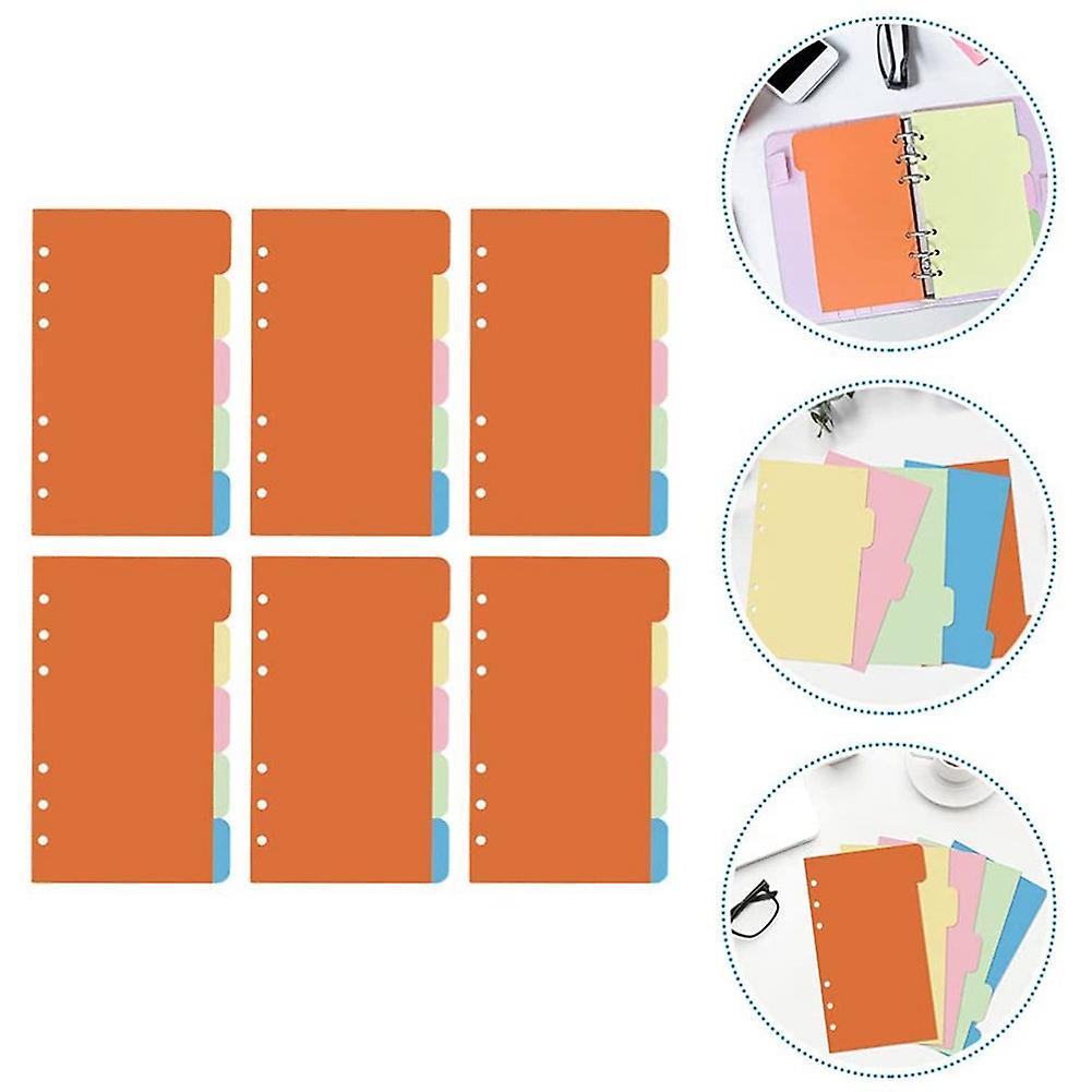 30pcs 6 Ring Binder Dividers A6 Paper Divider Page Indexing Cards