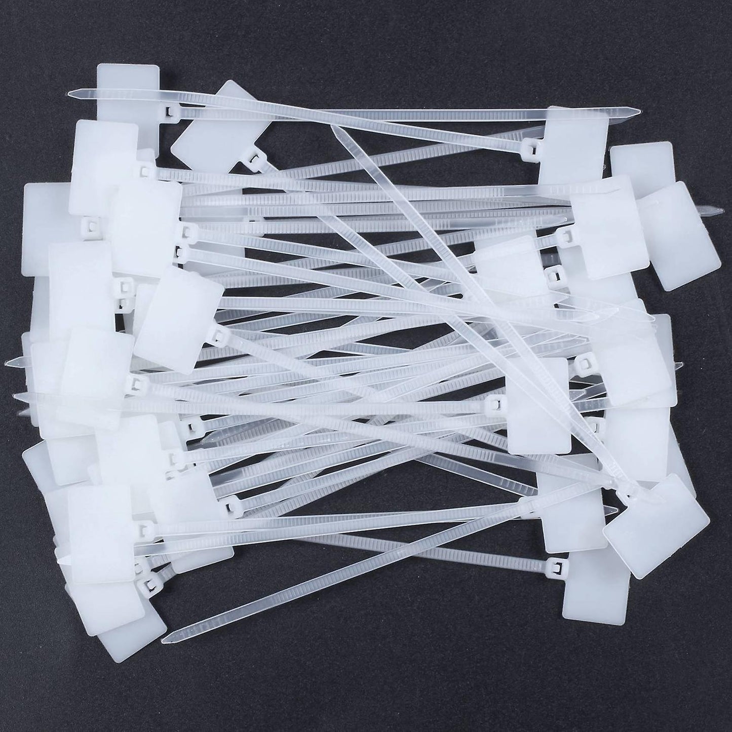 50pcs Nylon Cable Tie Label Network Zipper Trim Wrap Ring Line Label