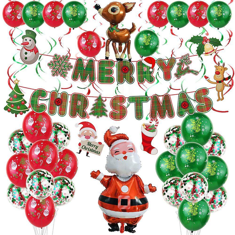 1 Set Christmas Spiral Ceiling Hanging Santa Claus Elk Decoration