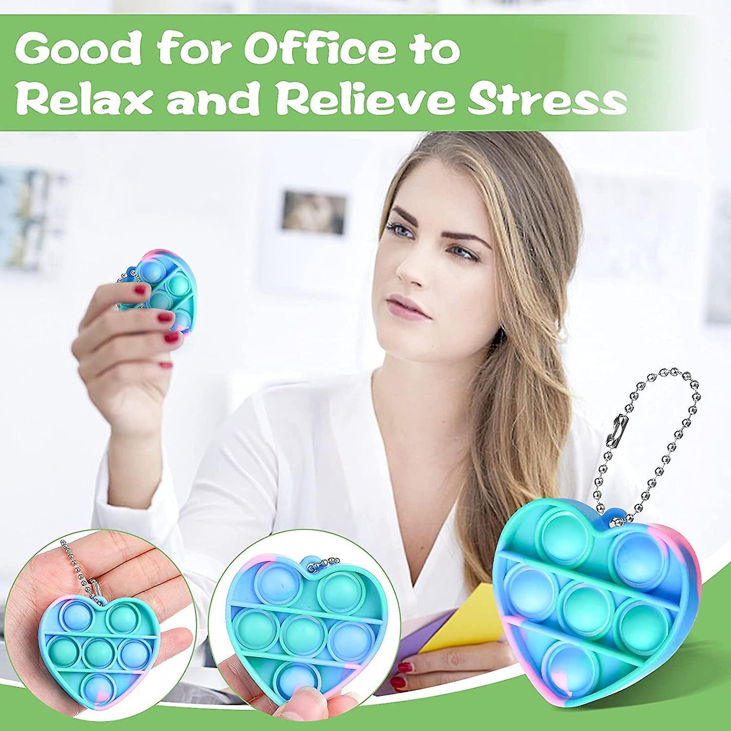 6 Pcs Mini Fidget Sensory Toy Silicone Keychain Toy Decompression