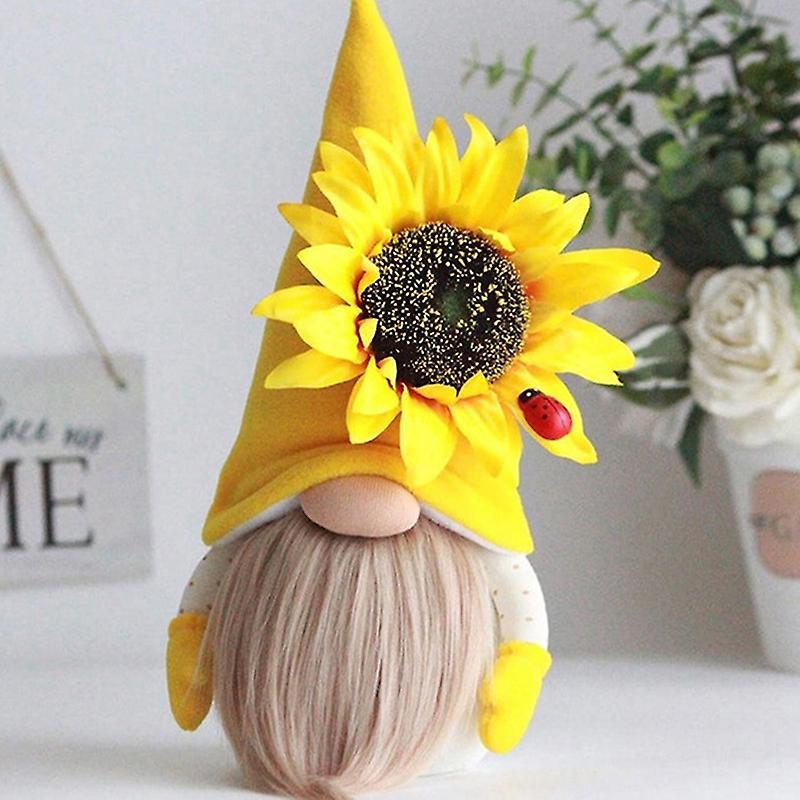 Bee Gnome Sunflower Doll Decor, Handmade Faceless Doll Ornaments,b