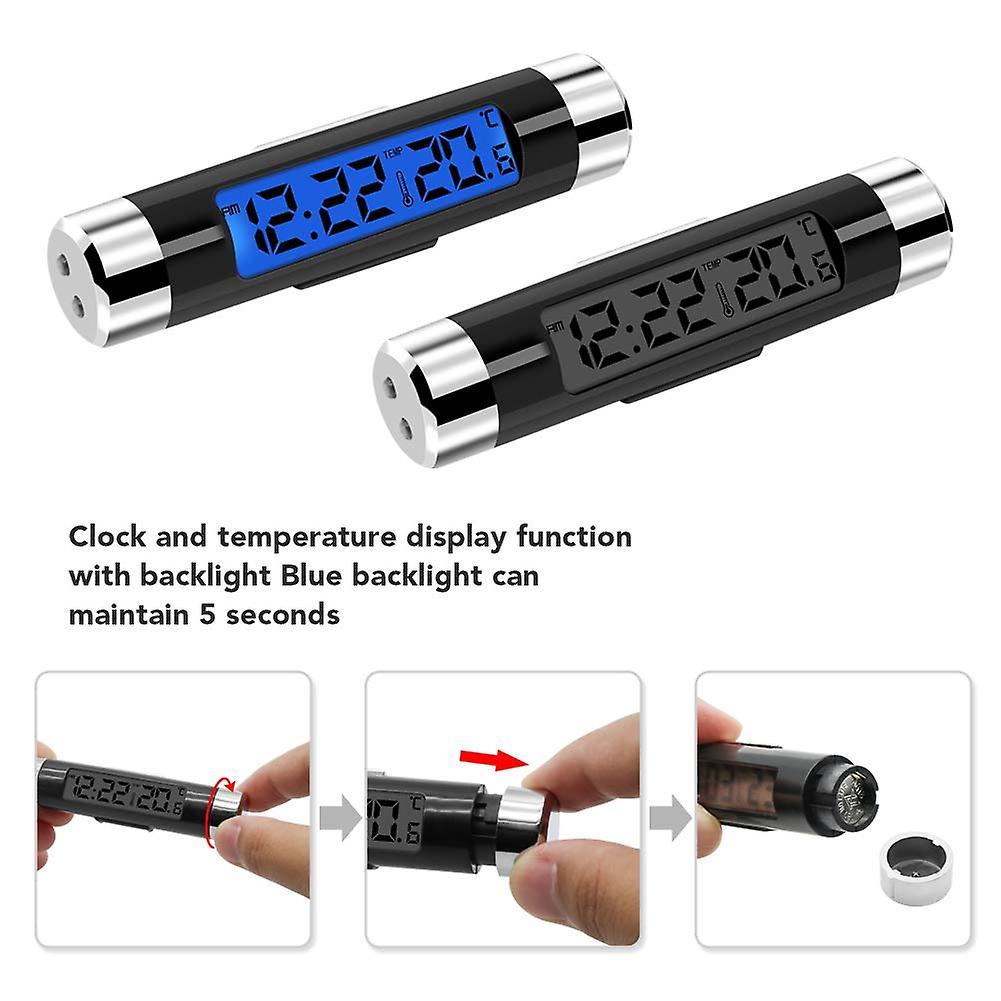 Car Lcd 2 In 1 Digital Clock Thermometer Clip-on Led , Only Celsius