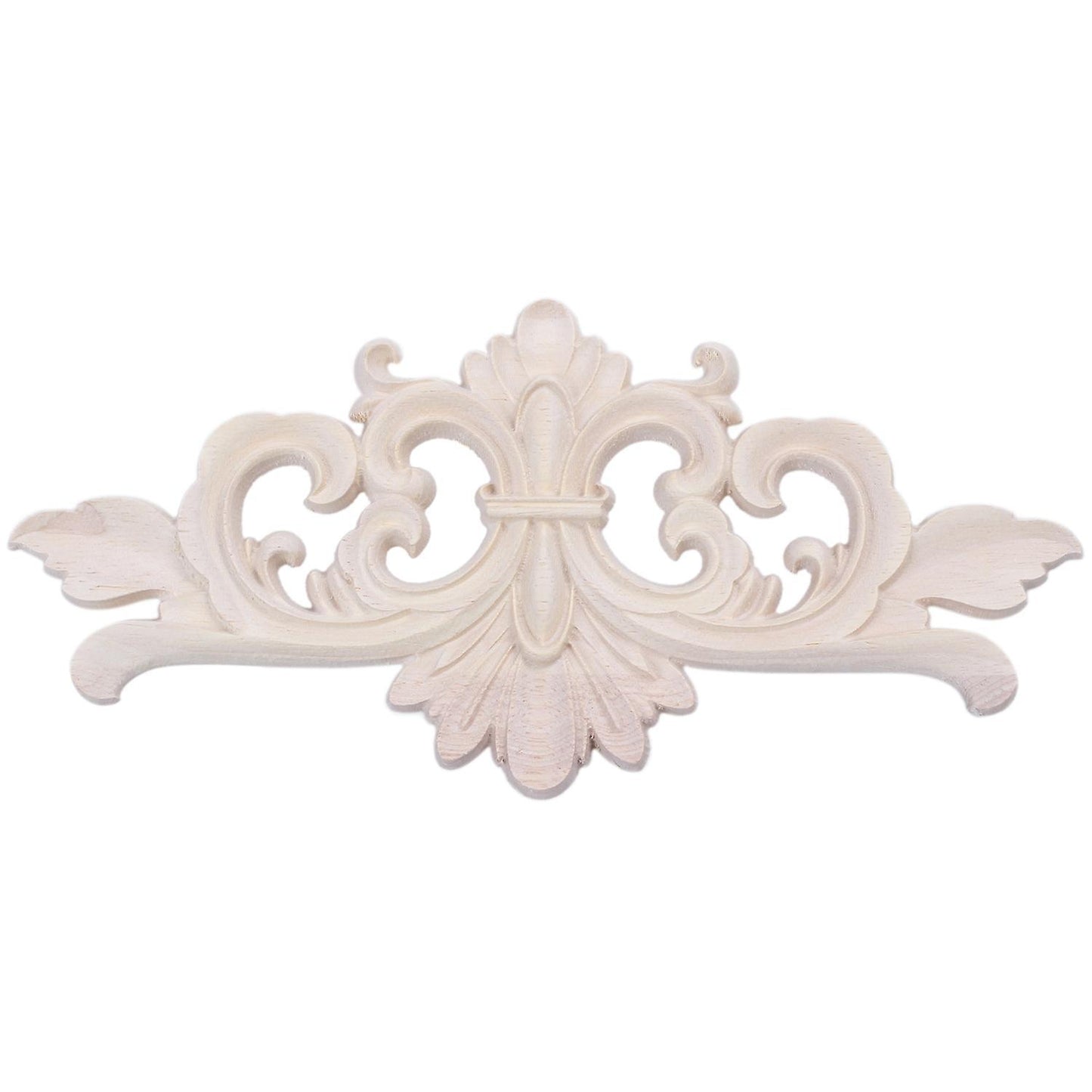 22*10 Cm Wood Carved Corner Onlay Applique Decor Unpainted