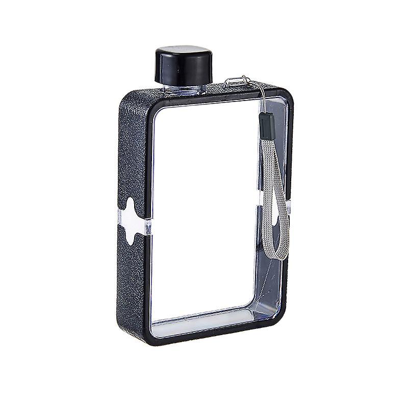 380ml Portable Transparent Kettle A5 Flat Paper Cup Mouth Drink Black