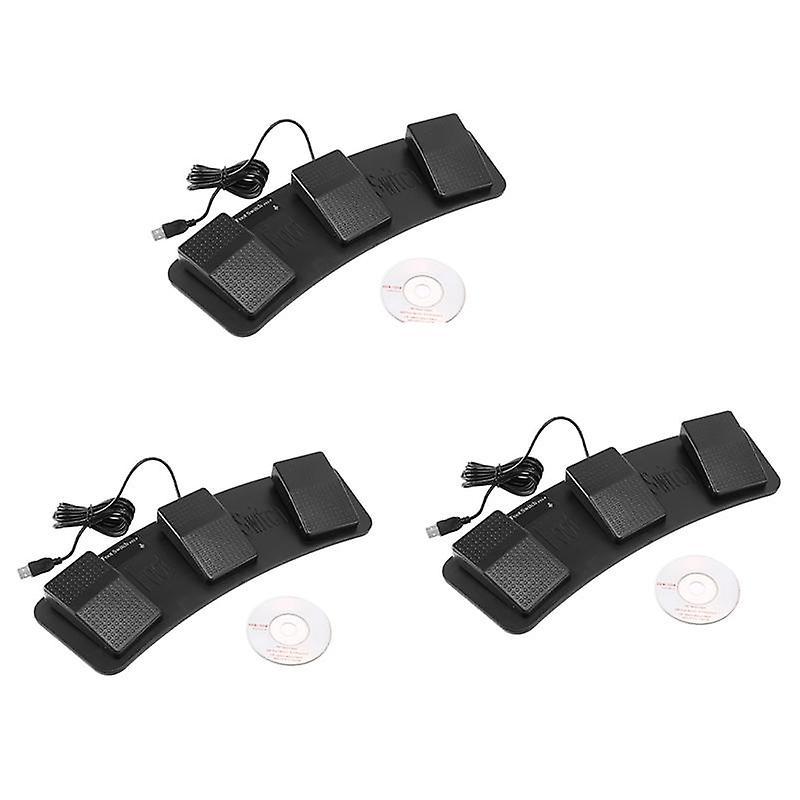 3x Fs3-p Usb Triple Foot Switch Pedal Control Keyboard Mouse Plastic