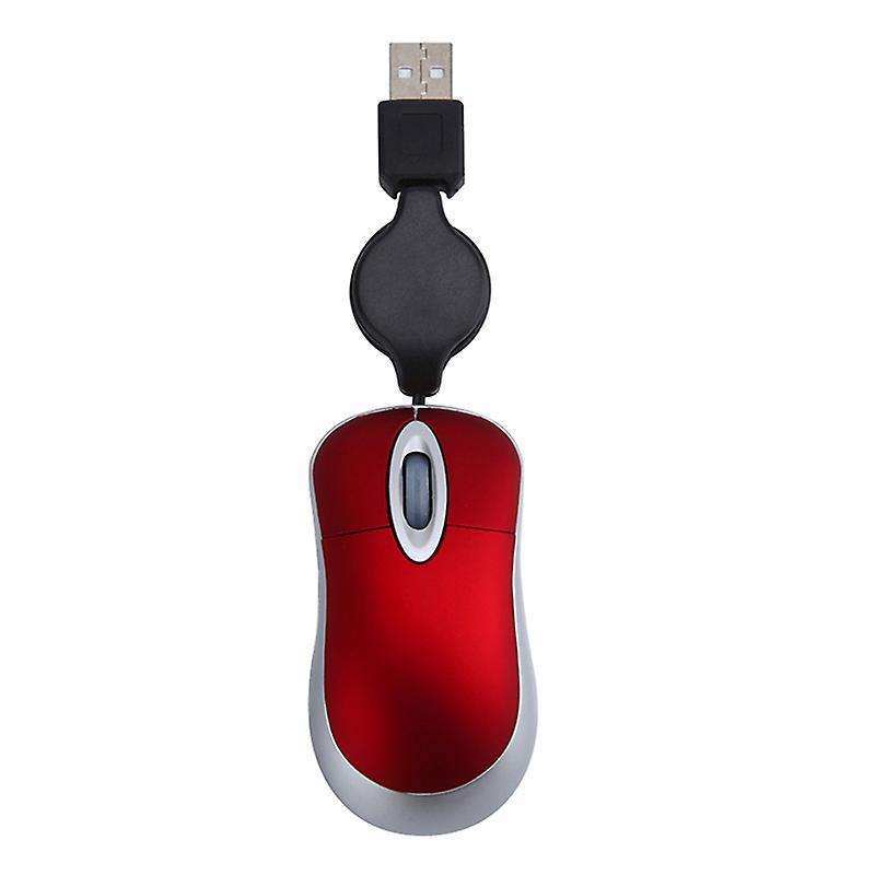 Usb Wired Mouse Cable Tiny Small Mouse for Windows 98(red)