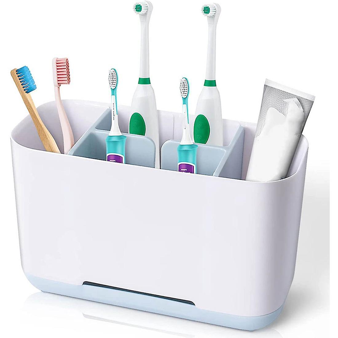 Bathroom Toothbrush Holder with Drain and Anti-slip Base Large
