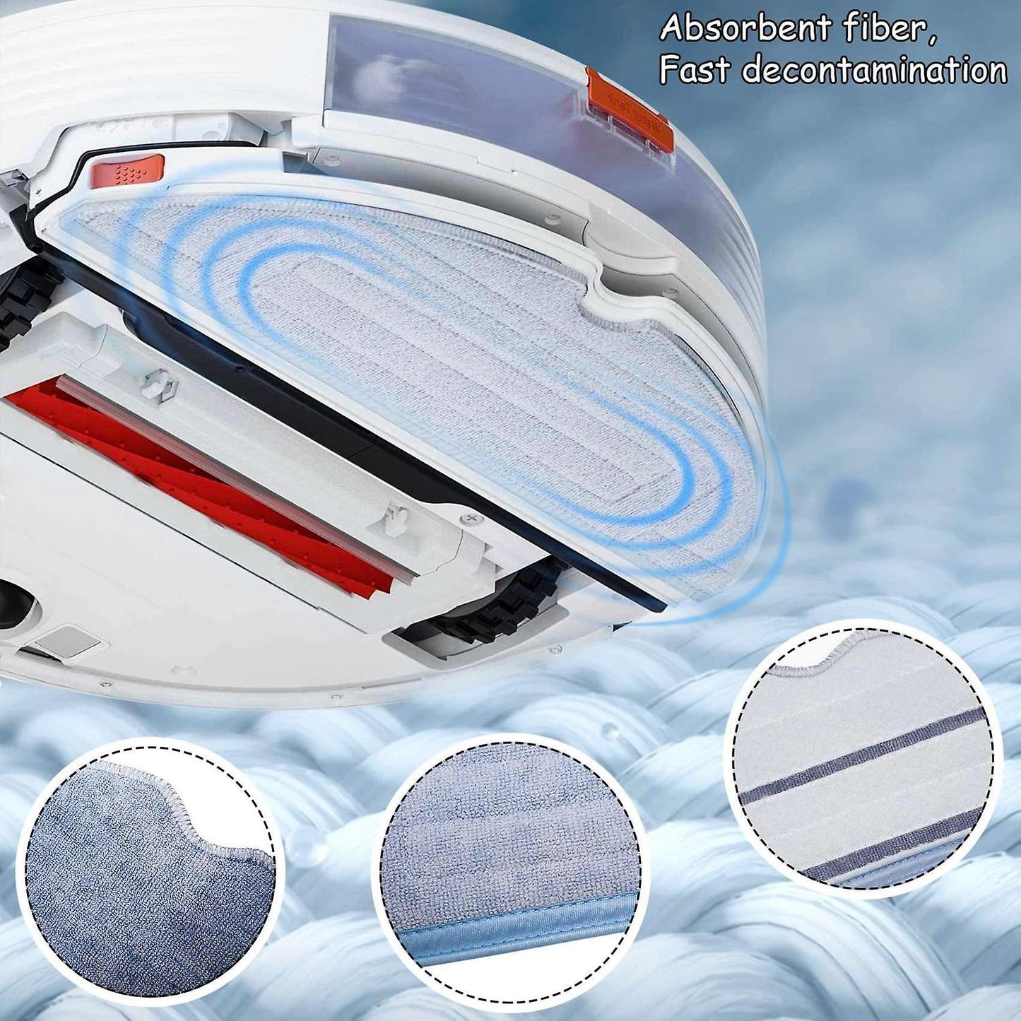 Mop Cloths for Xiaomi Roborock S7 S7plus T7 T7plus T7splus with Brush
