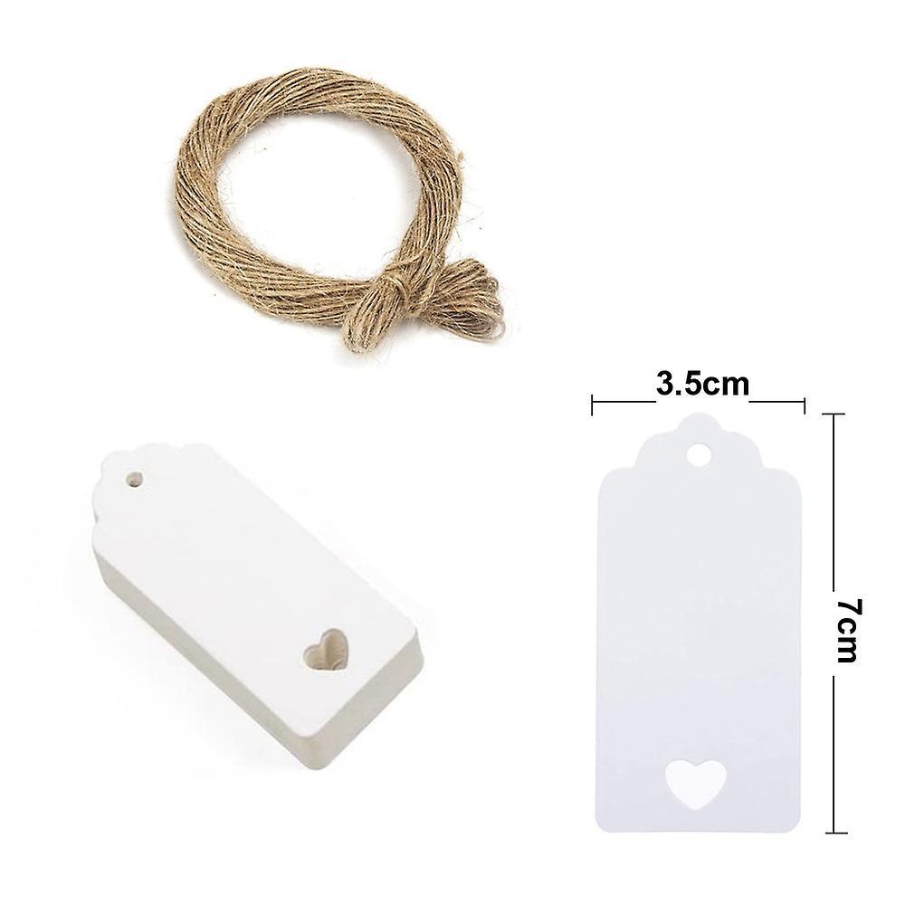 100pcs Kraft Paper Tags Gift Tags Blank with Hollow Heart