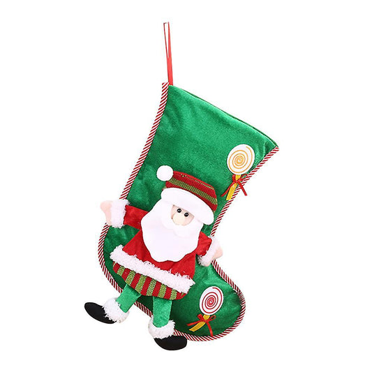 Christmas Stocking Xmas Tree Hanging Candy Gift Bag, Santa Claus