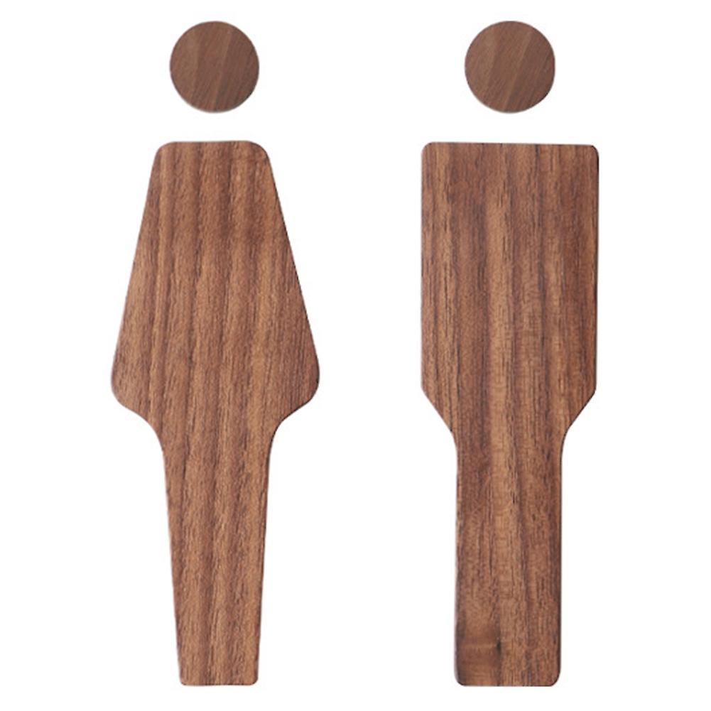 2pcs Toilet Door Men's and Women's Signs Solid Wood Toilet Signs