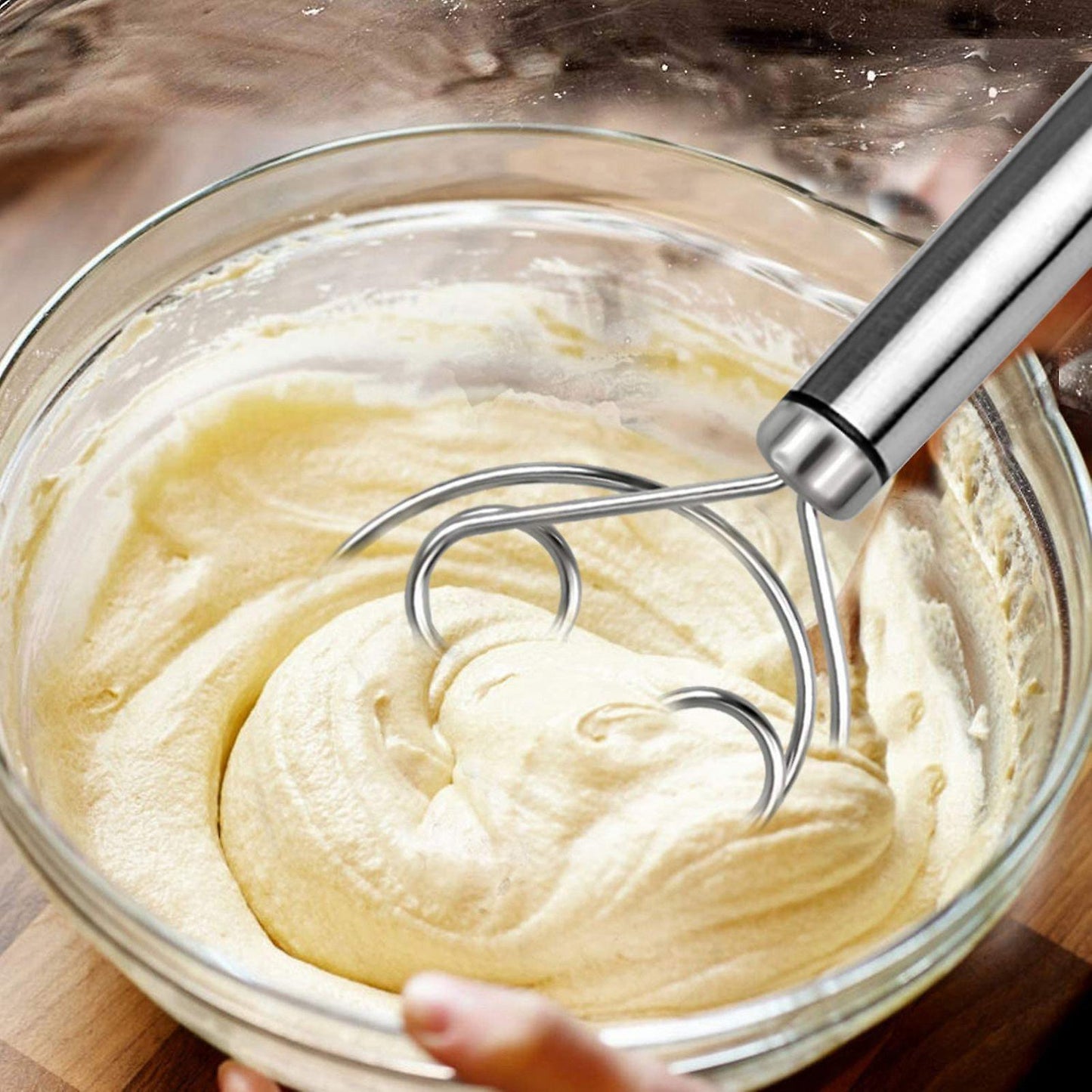 Danish Dough Whisk Stainless Steel Tools for Bread, Pastry Or Pizza
