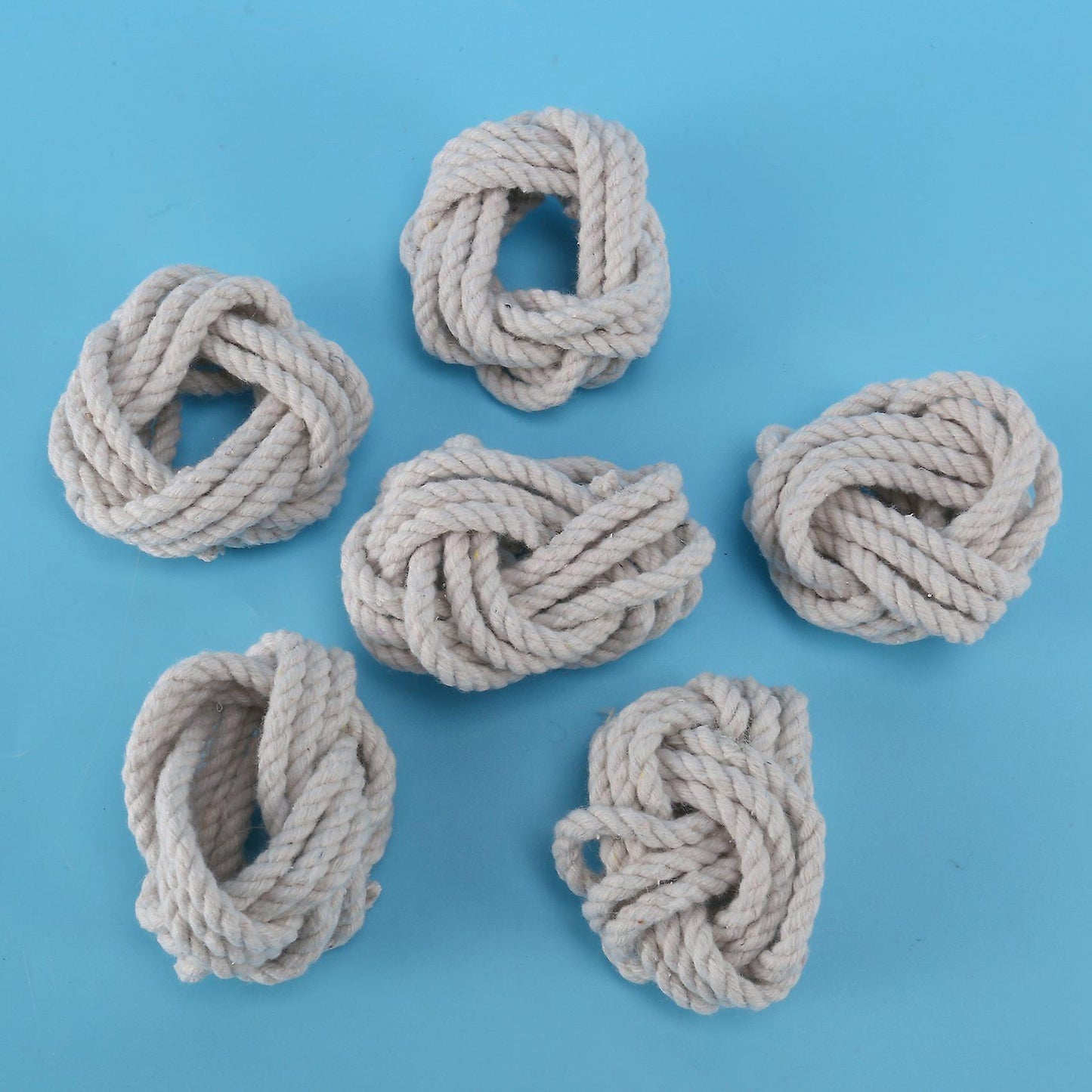 6pcs Natural Napkin Loop Cord Woven Napkin Buckle Corded Napkin Loop