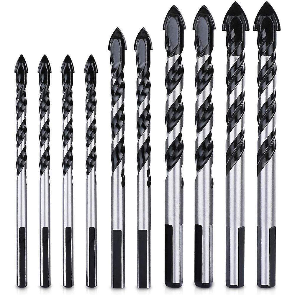 10pcs Masonry Tile Drill Bit for Brick Concrete Wall Wood Plastic