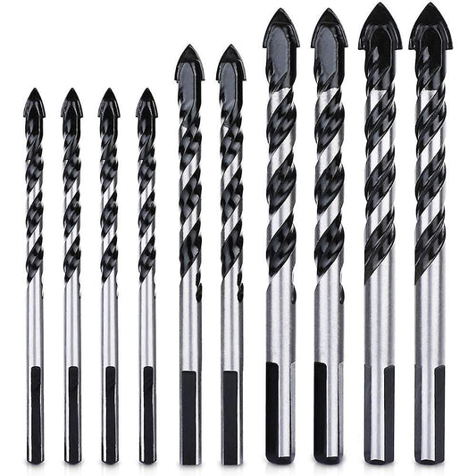 10pcs Masonry Tile Drill Bit for Brick Concrete Wall Wood Plastic