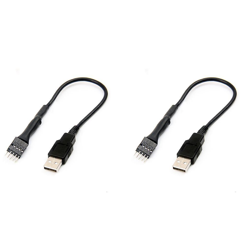 2pcs 20cm 9 Pin Male to External Usb A Male Pc Mainboard Cable