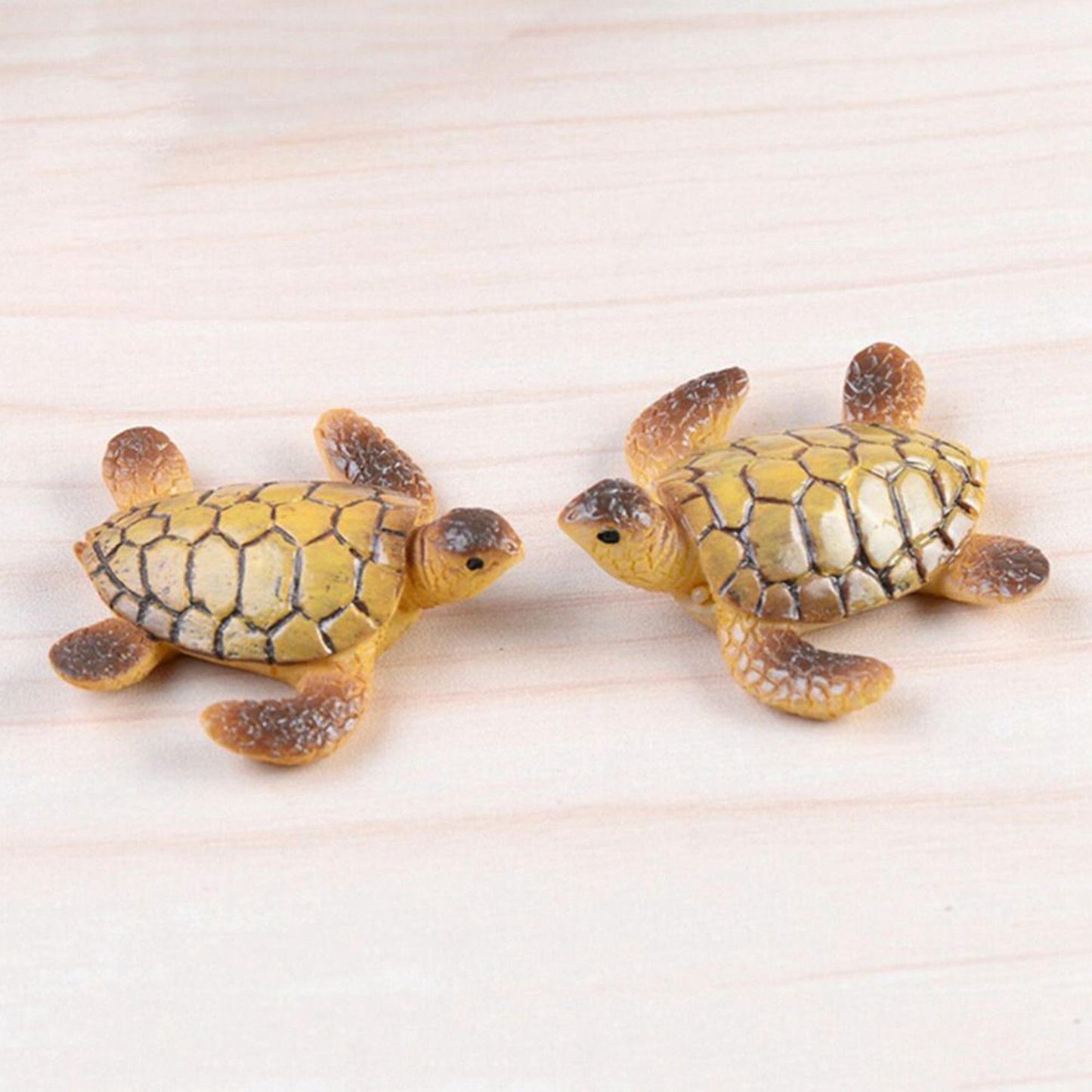2x Mini Sea Turtle Model Resin Figurines Fish Tank Accessories