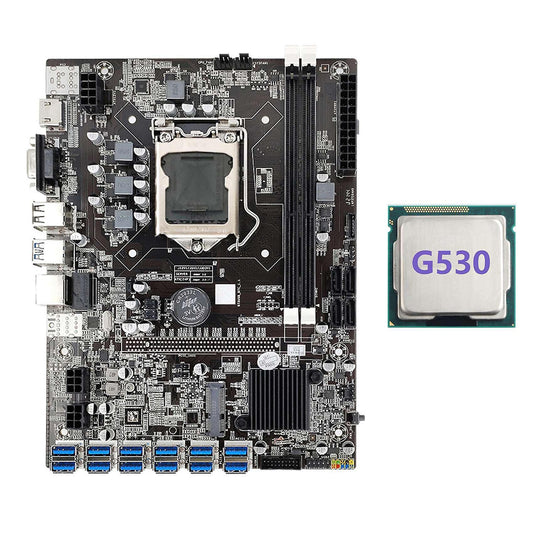 B75 Eth Mining Motherboard with G530 Cpu Lga1155 Msata Support 2xddr3