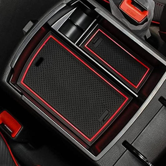 Car Central Console Armrest Storage Box Holder Red